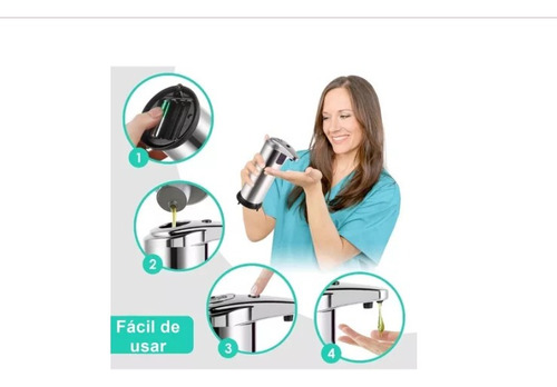 Saboneteira Líquida Automática Inox Sensor 180ml Hauskraft
