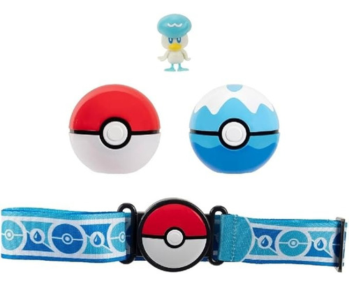 Juego De Cinturon De Quaxly 1 Fiura Y 2 Pokebolas (pkw3508)