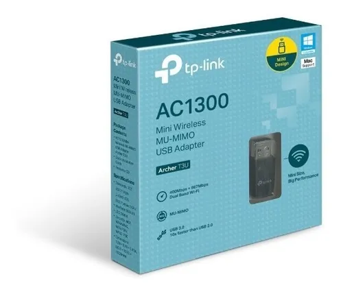 Tp-link, Tarjeta Usb Wifi Banda Dual Ac1300, Archer T3u