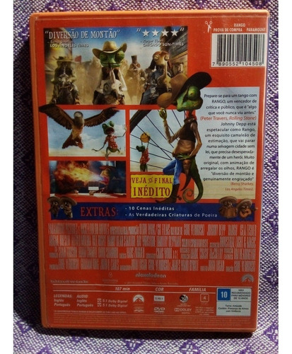 Dvd Rango - Gore Verbinski (Usado)