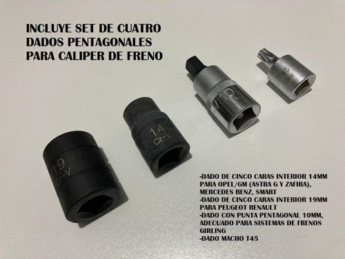 Herramienta P/ Calipers 50 Pz Rotar Frenos De Disco Izq-der