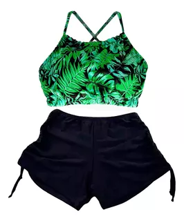 Bikini Biquini Shorts Marinheira + Top Coleção 2016