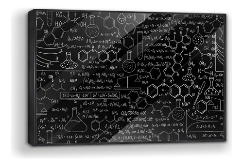 Cuadro De Acrílico Marco Perfil Quimica Pizarra 60x90cm