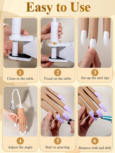 Mano De Práctica Para Uñas Acrílicas: Puntas De Uñas De Sili