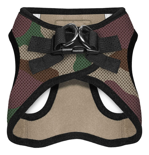 Pechera Con Arnes Para Mascotas Color Militar Tamaño Median