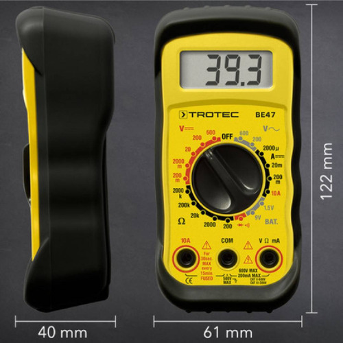 Tester Multimetro Digital Profesional 600v 10a Trotec Be47