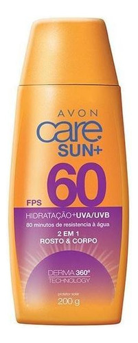 Protetor Solar Fps 60 2 Em 1 Rosto Corpo Care Sun+ 200g Avon