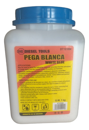 Pega Cola Blanca Para Madera 1kg Diesel Tools 