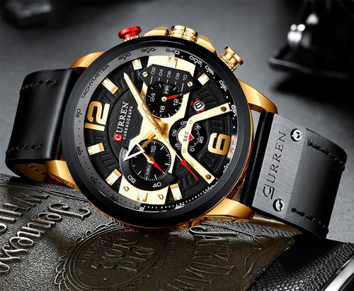 Relógio Masculino Curren 8329 Pulseira Couro