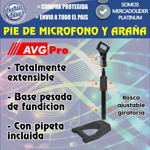 Pie De Microfono De Escritorio Regulable, Con Base + Pipeta