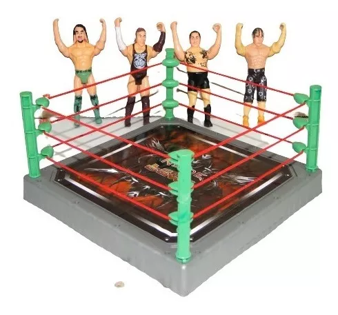 Luta Livre Mma Ring Com 4 Bonecos Miniatura Wwe Championship