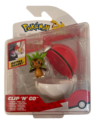 Chespin Y Pokebola Pokemon Battle Ready Clip N Go Pokeball (Usado)