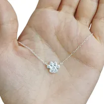 Comprar Cadena Dije Plata 925 Zircon Huella Mascota Patita Regalo