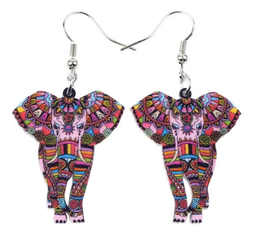 Aretes Largo Pendiente Pin Stud Animal Elefante Para Mujer