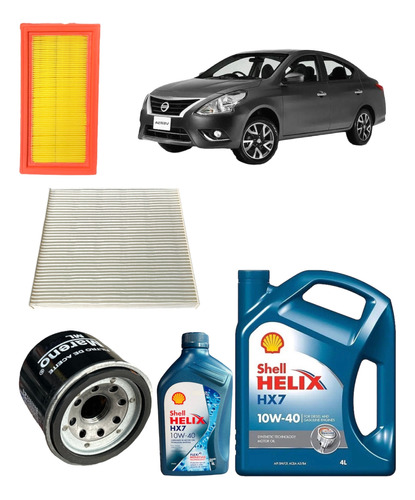 Kit Service X3 Filtro + Aceite 10w40 Nissan Versa Note March