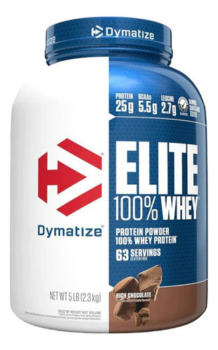 Elite 100% Whey 5 Lb Dymatize, Proteína Whey Sabor Rich Chocolate