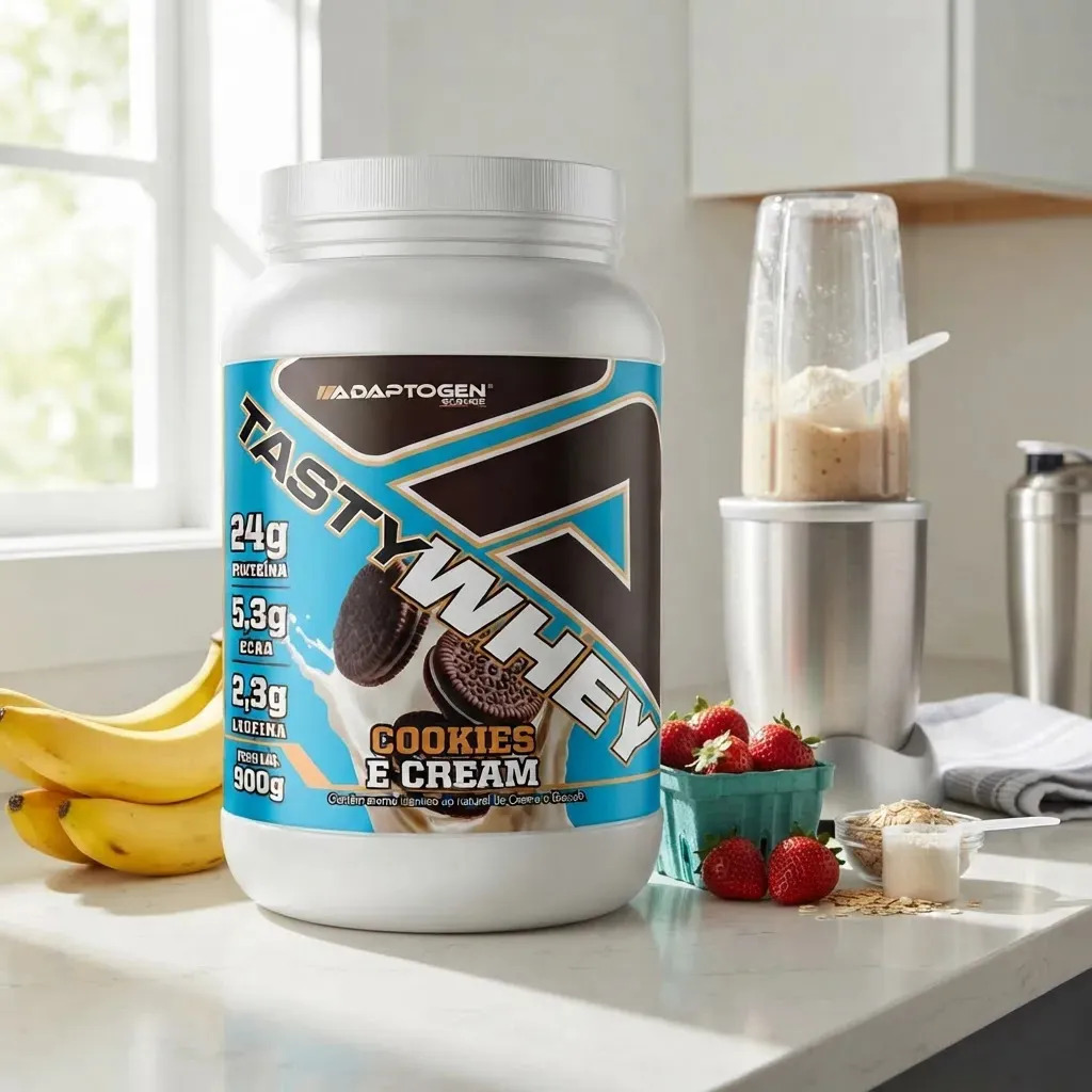 Proteína Adaptogen Science Tasty Whey Gourmet em pó sabor Biscoitos x 900g