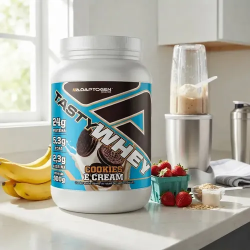 Proteína Adaptogen Science Tasty Whey Gourmet em pó sabor Biscoitos 900g