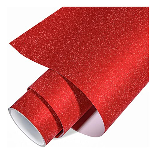 Shimmer Adhesive Vinyl 12 X60  Red Glitter Craft Perman...