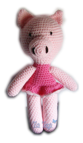Chanchita Con Vestido Amigurumi Muñeco Tejido Crochet