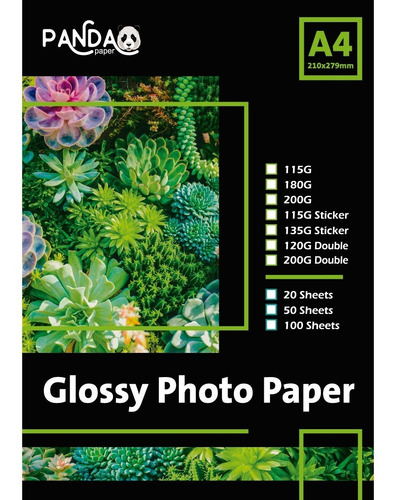 Imagen 2 de 7 de Papel Foto A4 115gr 100h Glossy Brillo Extra Brillo