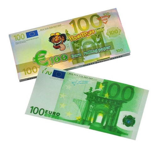 Seda De Euro Nota 100 Euros King Size Honey Puff - 24 Folhas