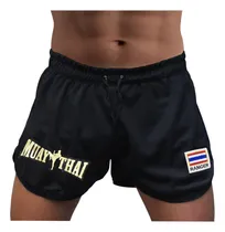 Comprar 3 Shorts Muay Thai Calção Preto Dry Fit Unissex Esportes