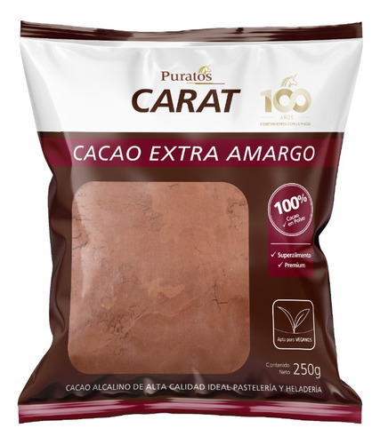 Cacao En Polvo Extra Amargo Puratos 250 Grs Vegano