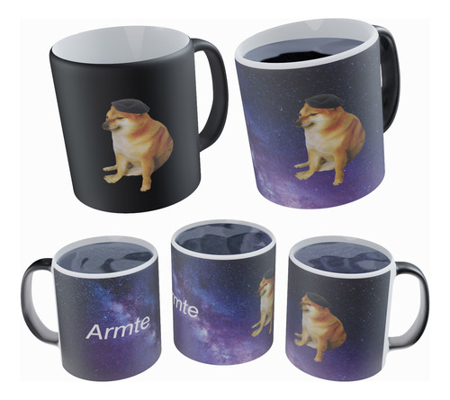 Taza Mágica 3d Perro Cheems Meme Chems Armte