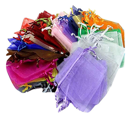 Bolsitas De Organza Con Cintas Para Regalos De Joyería, 100