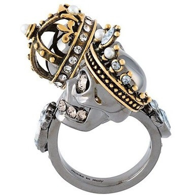 Anillo Alexander Mcqueen Rey Y Reina Calavera