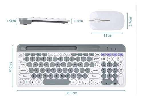 F 2.4g Combo De Teclado Y Mouse Inalámbricos De Modo Dual