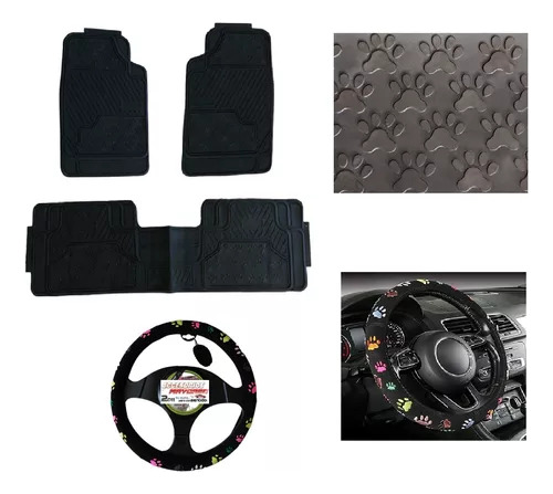 Kit Tapetes Y Cubre Volante De Huellitas Ford Focus 2012