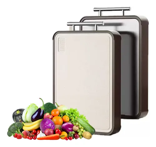 Tabla De Cortar 37.5x30.5 Cm Acero Inoxidable De Doble Cara