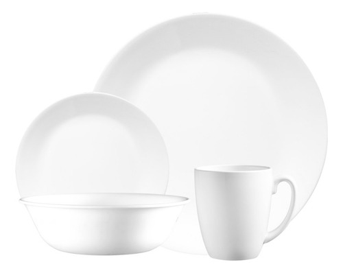 Puesto Vajilla corelle White Redonda 4 Piezas