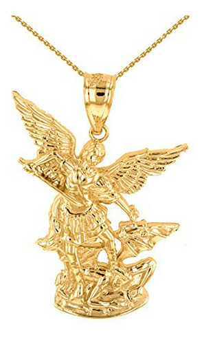 Collar - Collar Con Dije De San Miguel Arcángel En Oro Amari