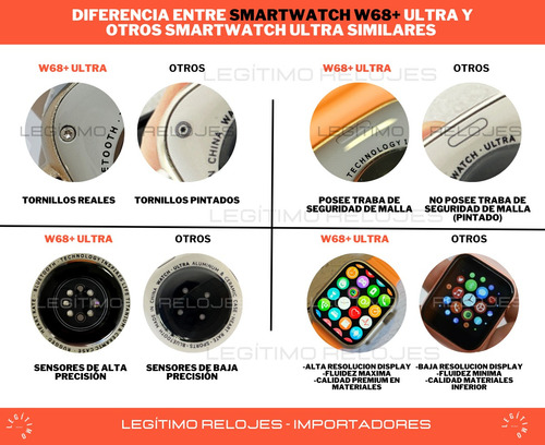 Imagen 8 de 10 de Reloj Inteligente Ultra Smartwatch Sport Tope Gama W68+ Plus
