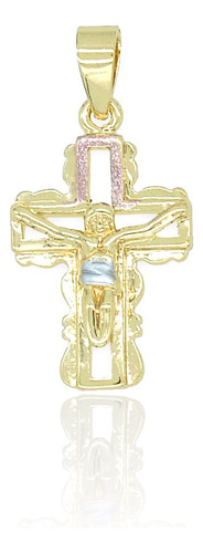 Dije Cruz Crucifijo Jesús Oro Laminado 18k Religioso Hombre 