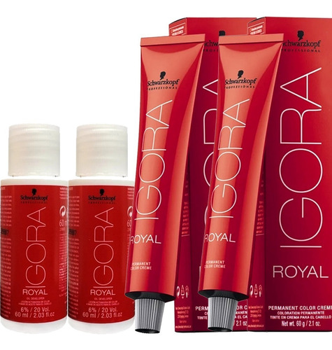 Kit Coloração Schwarzkopf Professional  Igora royal Igora Royal Kit Duo Coloração 60g - 6.0 Louro Escuro Natural tom 6.0 louro-escuro natural