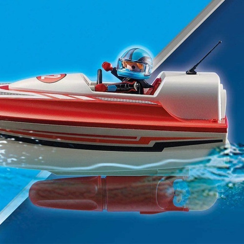 Imagen 3 de 5 de Playmobil Lancha Con Motor Submarino Spots Action 70744 Ed