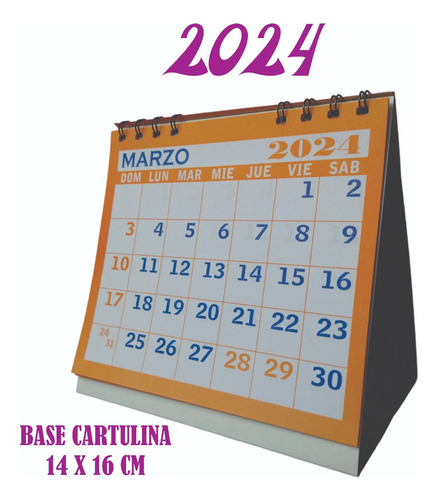 Calendario Carpita De Escritorio Base Cartulina Planificador