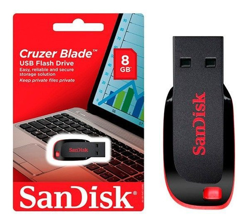 Pendrive SanDisk Cruzer Blade SDCZ50-008G-B35 8GB 2.0 preto e vermelho