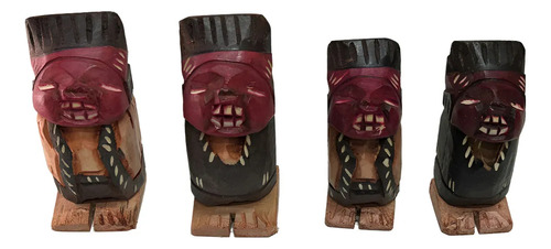 Indio Pícaro De Madera 13 Cms Típico Chileno // Tomy