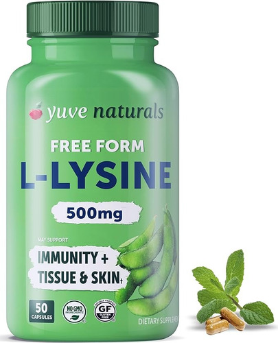 Yuve Naturals L-lysine 500mg 50 Caps Salud De La Piel