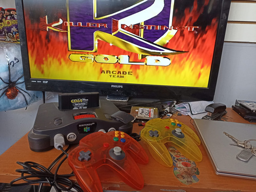 Nintendo 64 Con Everdrive, Dos Controles