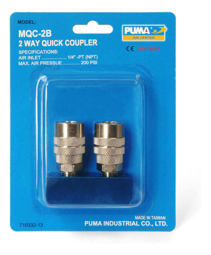 Acople Rápido 1/4  Npt (2 Vías) Mqc-2b Puma