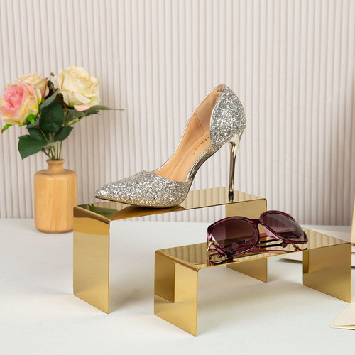 Expositor De Zapatos Dorado, Paquete De 3