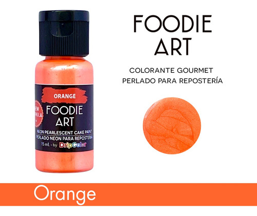 Colorante Comestible Foodie Perlado Neon Naranja Reposteria
