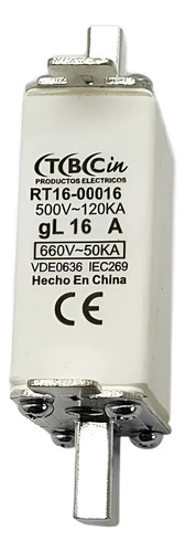 Fusible Acr Tipo Nt/nh Tamaño 000 16 Amp 120ka/50ka Tbcin