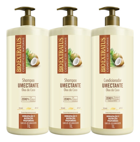 Kit 2 Shampoo 1 Condicionador Umectante 1 L Bio